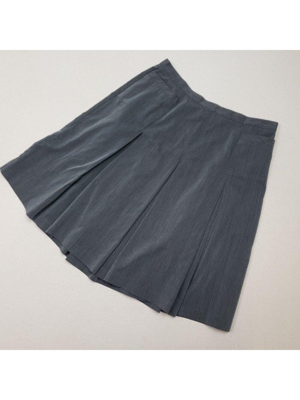 Hillard & Hanson Women's Mid-Rise Panel Gray Stretch Skirt Sz 10 28/21 EXCELLENT